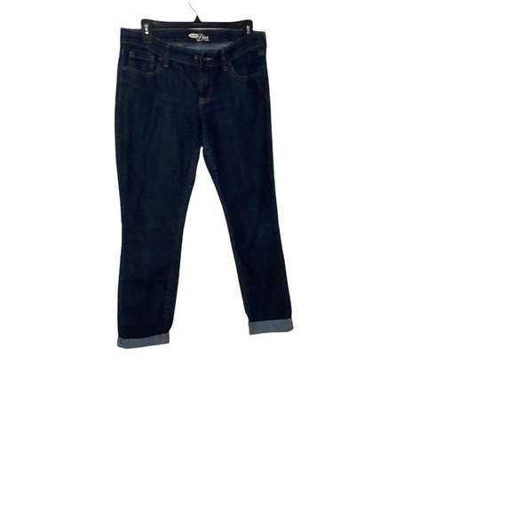 OLD NAVY dark blue jean pants. Cuffed. Size 6 - Picture 2 of 7